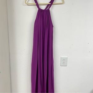 Elegant Purple Halter Maxi Dress